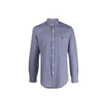 Polo Ralph Lauren Pony Embroidered Gingham Check Patterned Shirt