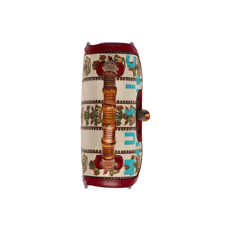 GUCCI Cow Leather Shoulder Bag, Crossbody Bag, Handbag Medium Size Women's Ivory White/Red-5