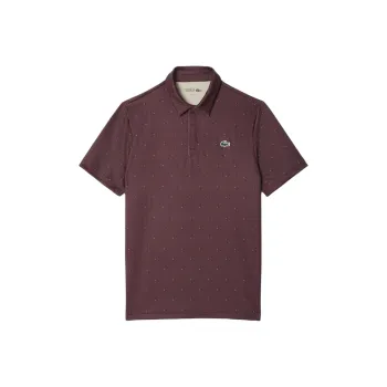 LACOSTE Polo Shirt Men's Bordeaux Red/Marine Blue