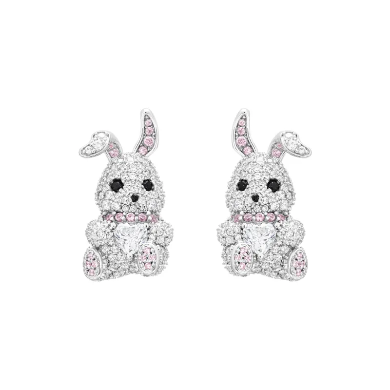 GEMOLA Synthetic Cubic Zirconia Clip On Earrings Women's-0