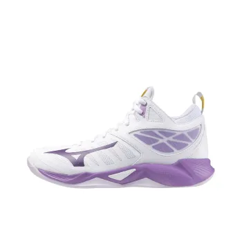 Mizuno Wave Dimension Anti Slip Wear Resistant Mid Top Training Shoes Women's White Purple