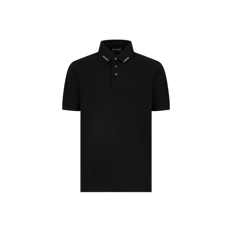 EMPORIO ARMANI Jersey Polo Shirt With Logo Collar-0