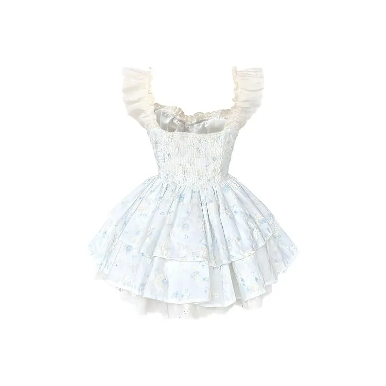 SYEEE WITH U Short Sleeved Dresses Women's Blue Dress-1
