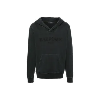 BALMAIN Logo Embossed Hoodie