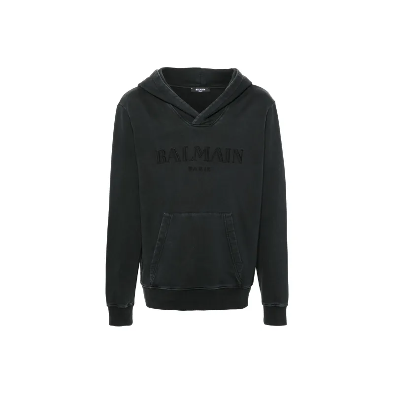BALMAIN Logo Embossed Hoodie-0