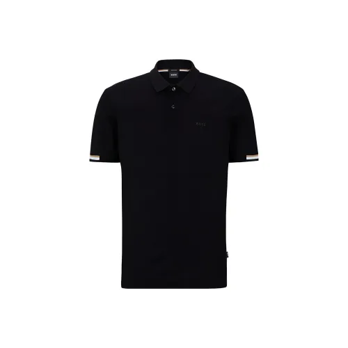 HUGO BOSS Rubberized Logo Regular Fit Polo Shirt