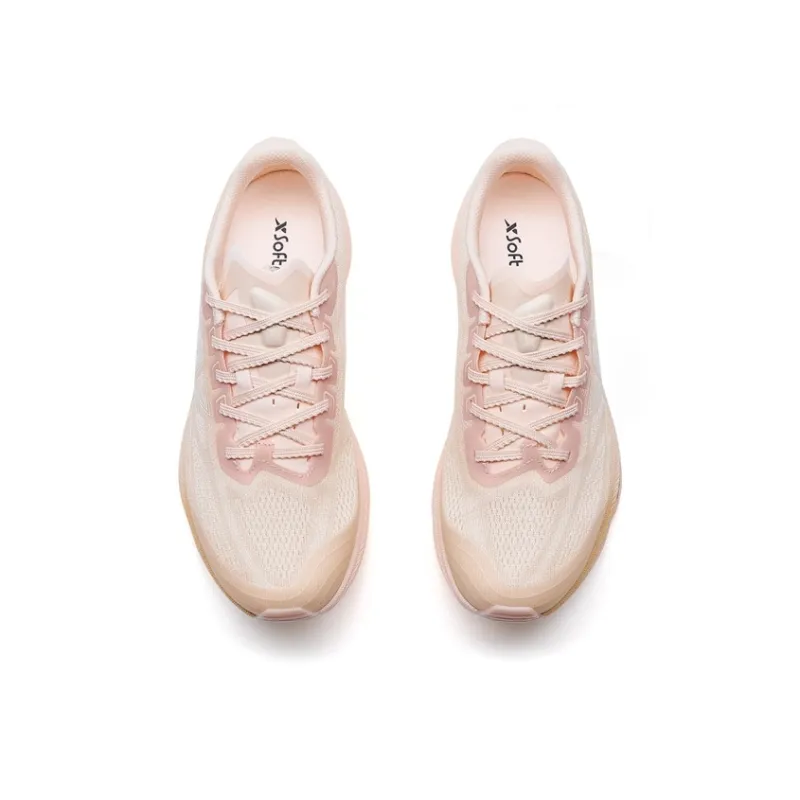 XTEP One Piece Molding 3rd Generation Physical Education Exam Edition Running Shoes Women's Low Top Supreme Pink/Evening Orange-3