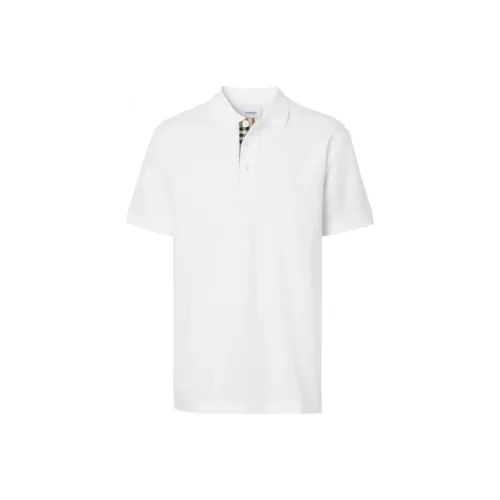 Burberry SS23 Men's Casual Pullover Short Sleeve Polo Shirt White