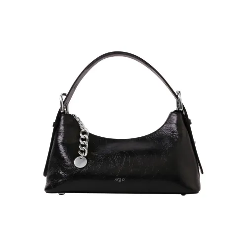 APEDE MOD Cow Leather One Shoulder Handbag Women's Black