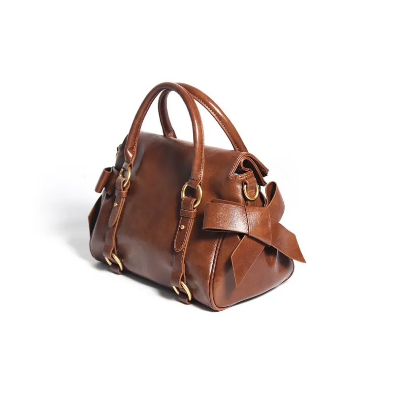 AQUASCUTUM Polyurethane Leather One Shoulder Handbag Women's Caramel-5