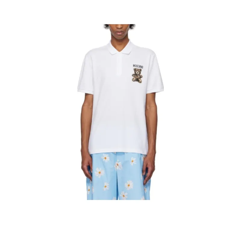 MOSCHINO Teddy Bear Printed Short Sleeved Polo Short-0