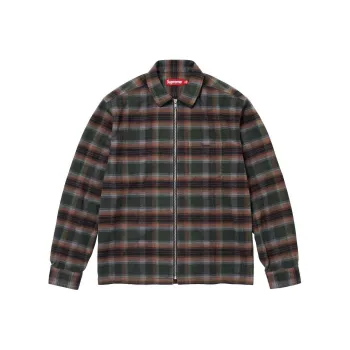 Supreme Shadow Plaid Flannel Zip Up Shirt SS24