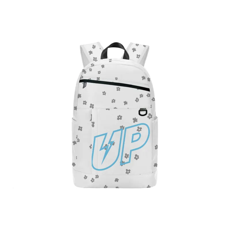 TURN UP Polyester Students Backpack Unisex White-0