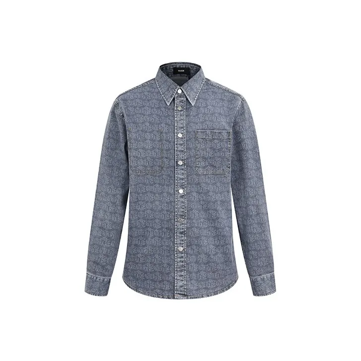 RARE Long Sleeved Shirt Men's Steel Blue-0