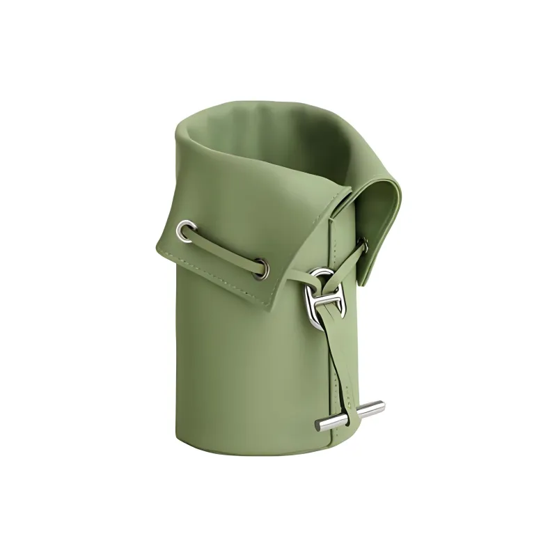 HERMES Milo Lambskin Swift Calfskin Makeup Bag Women's 3I Vert Criquet Avocado Green With Cricket Green-1