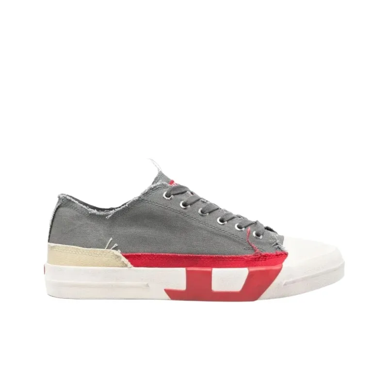 DIESEL S D Verse Low Top Canvas Shoes Men's Gray-1