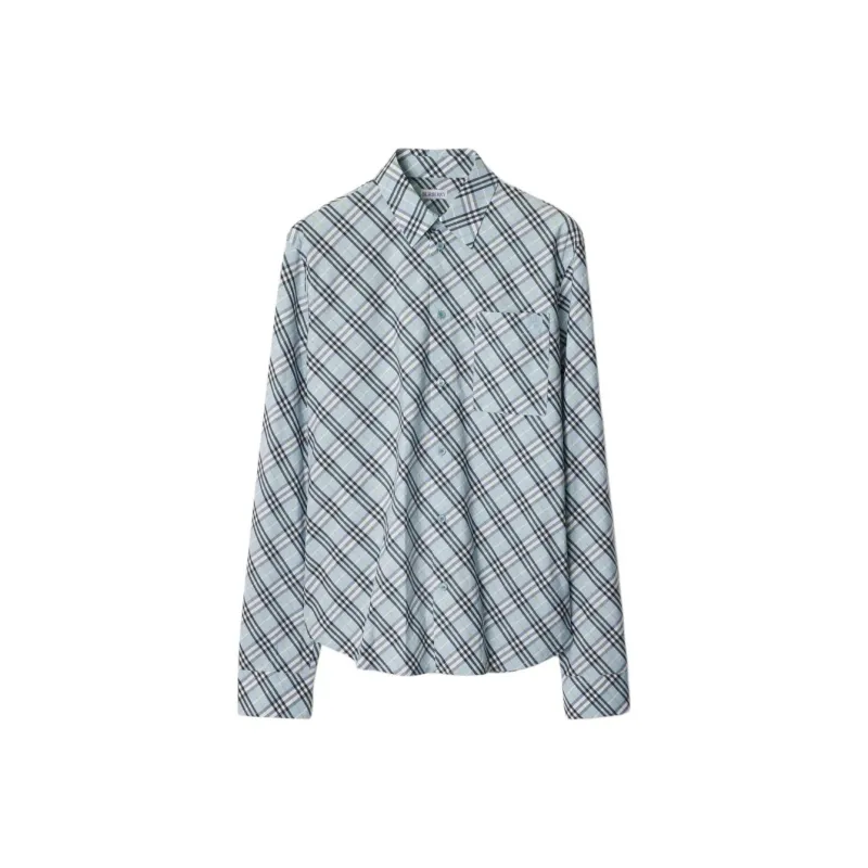 Burberry Checkered Collared Long Sleeve Shirt-0