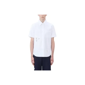 THOM BROWNE Broderie appliqué Cotton Shirt