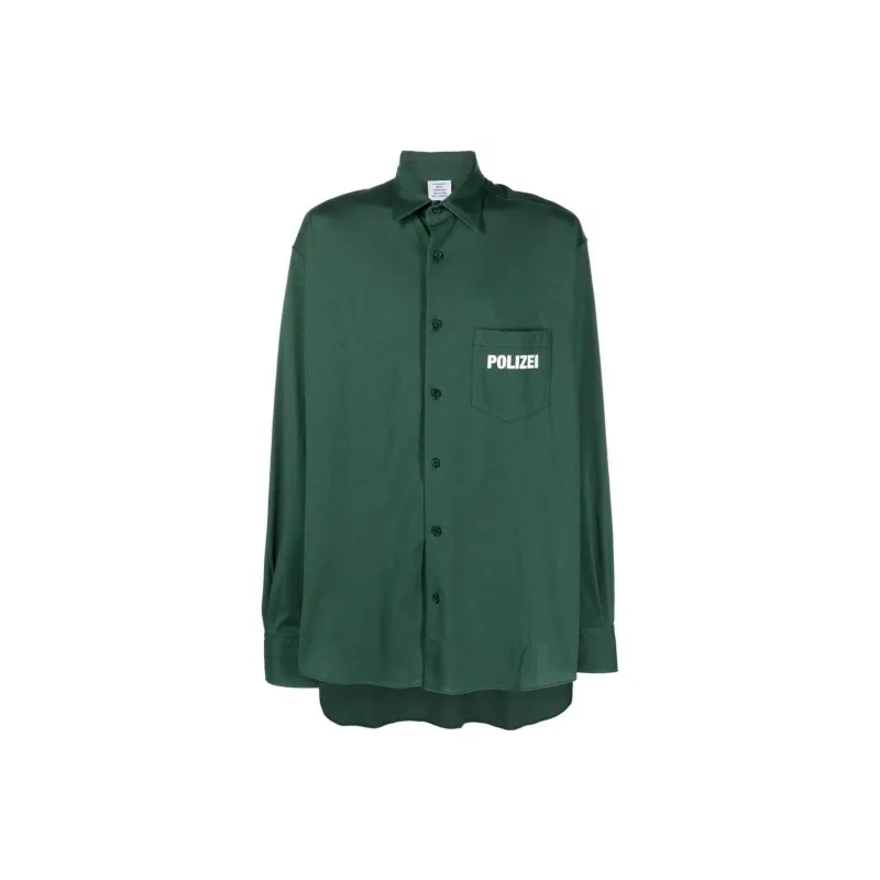 Vetements Shirts Men Green-0