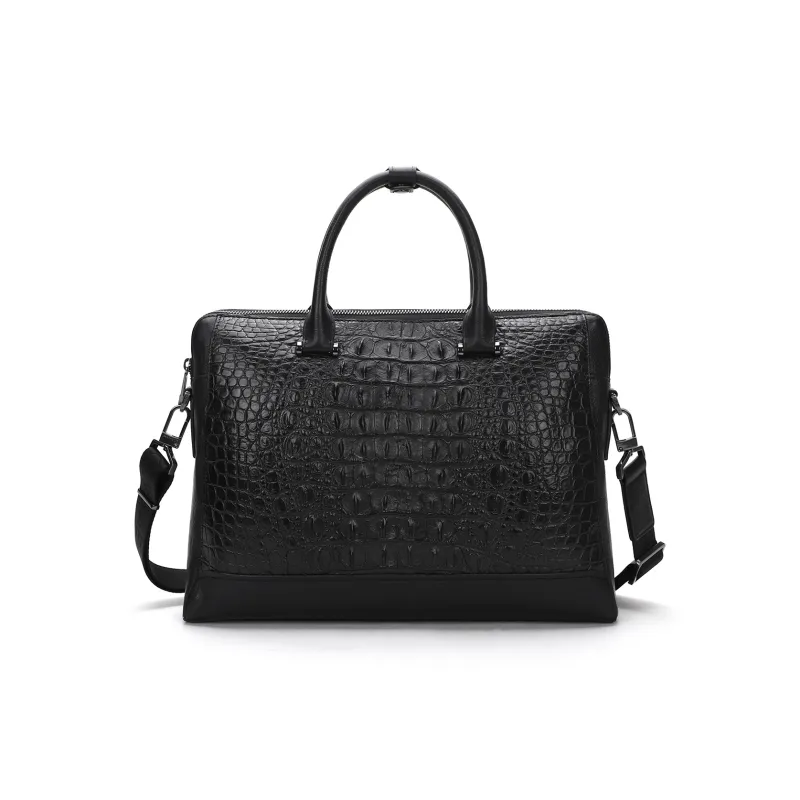ELLE HOMME Cow Leather Briefcase Regular Men's Black-0