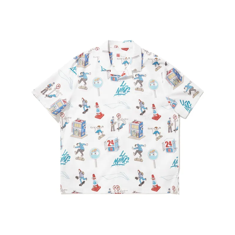 LiNing x PhilHAckett Shirt Men's Standard White Combination Color Print-0