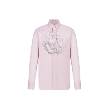 DIOR Shirts Men Pink White
