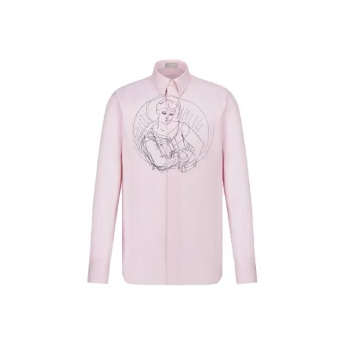 DIOR Shirts Men Pink White