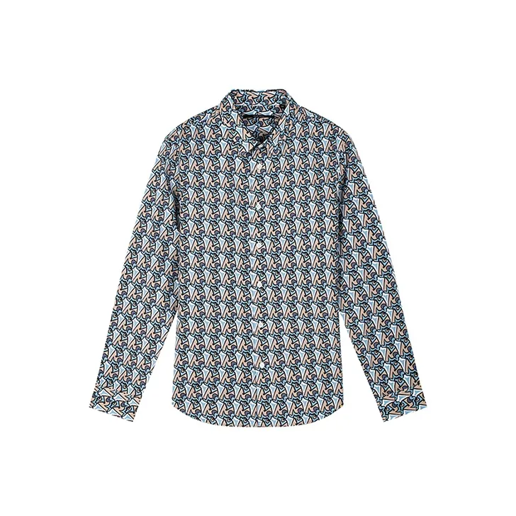 DAVID NAMAN Shirts Men Blue-0