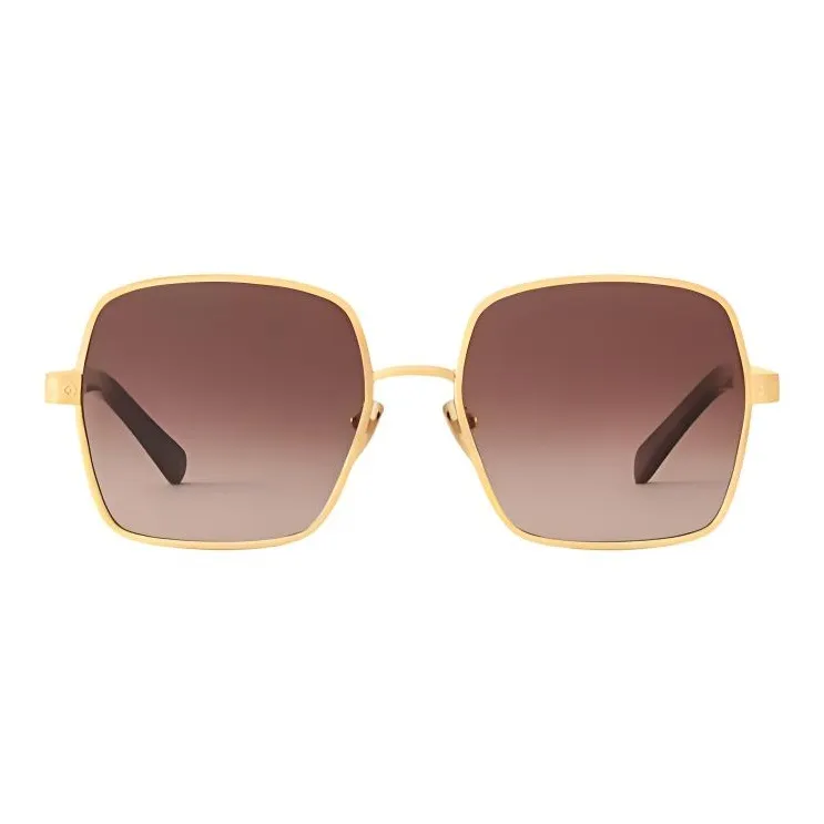 LOUIS VUITTON Metal Acetate Metal Parts Square Sunglasses Women's Gold-0