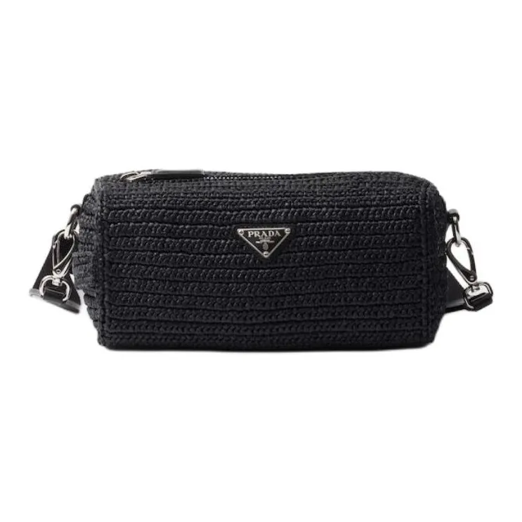 PRADA Calfskin Crossbody Bag Women's Black-0