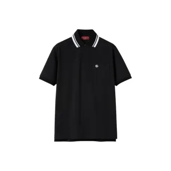 GUCCI Logo Embroidered Short Sleeve Polo Shirt