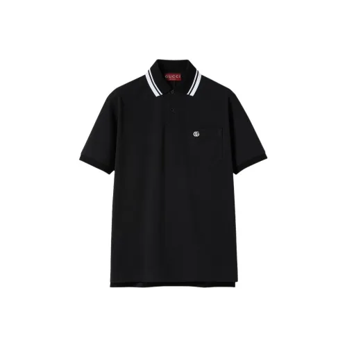 GUCCI Logo Embroidered Short Sleeve Polo Shirt
