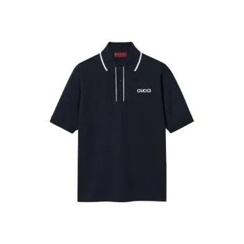 GUCCI Logo Embroidered Polo Shirt