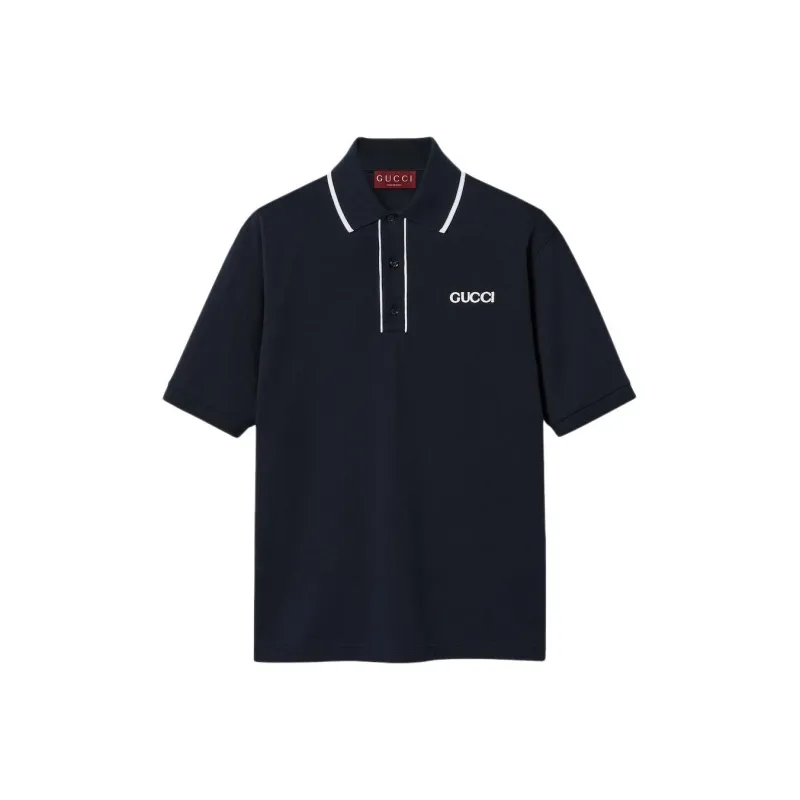 GUCCI Logo Embroidered Polo Shirt-0