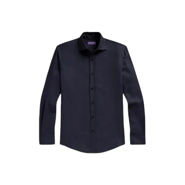 Ralph Lauren Purple Label Linen Silk Canvas Shirt Men's Dark Blue-0
