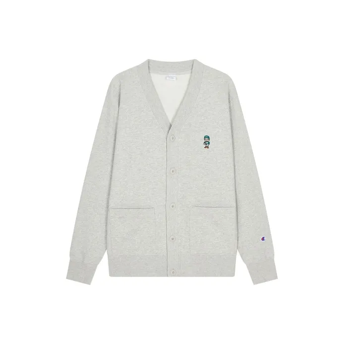 Champion V Neck Cardigan Sweatshirt Japan Version Unisex-3