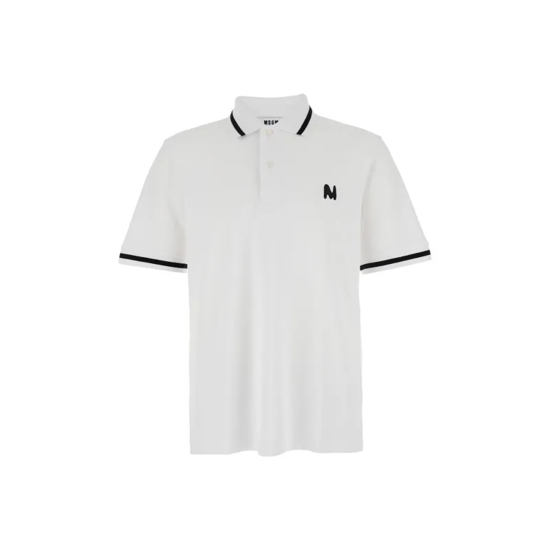 MSGM Logo embroidered Polo Shirt-0