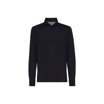 Brunello Cucinelli Long Sleeved Straight Hem Polo Shirt