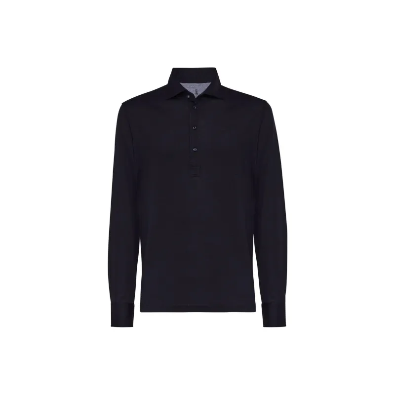 Brunello Cucinelli Long Sleeved Straight Hem Polo Shirt-0