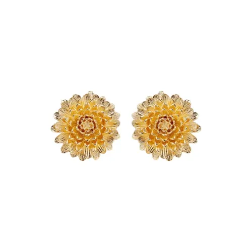 LES NEREIDES Brass Stud Earrings Women's Gold