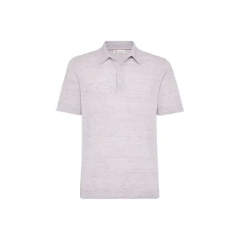 Brunello Cucinelli Short Sleeved Ribbed Knit Polo Shirt