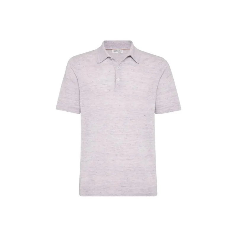 Brunello Cucinelli Short Sleeved Ribbed Knit Polo Shirt-0
