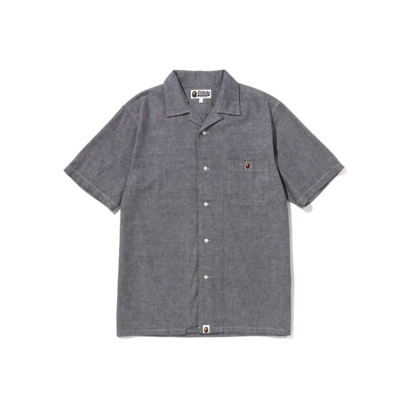 Bape Ape Head One Point Open Collar Shirt-0