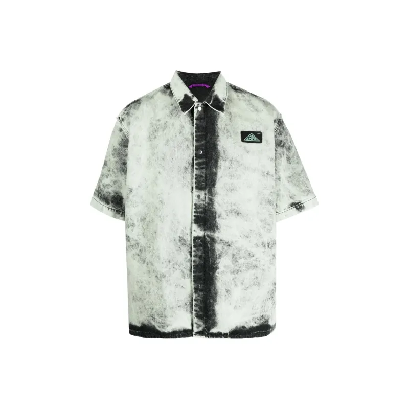 OAMC Logo Patch Bleach Effect Short Sleeved Shirt-0