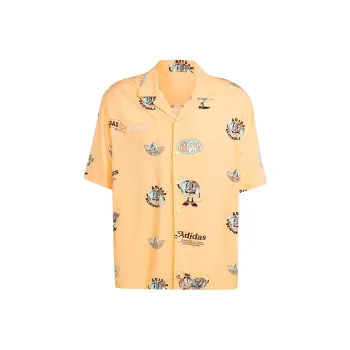 Adidas Originals ENJOY RESORT Shirts Men Acidic Orange Yellow