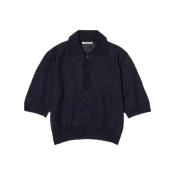 Auralee Kid Mohair Sheer Knit Polo