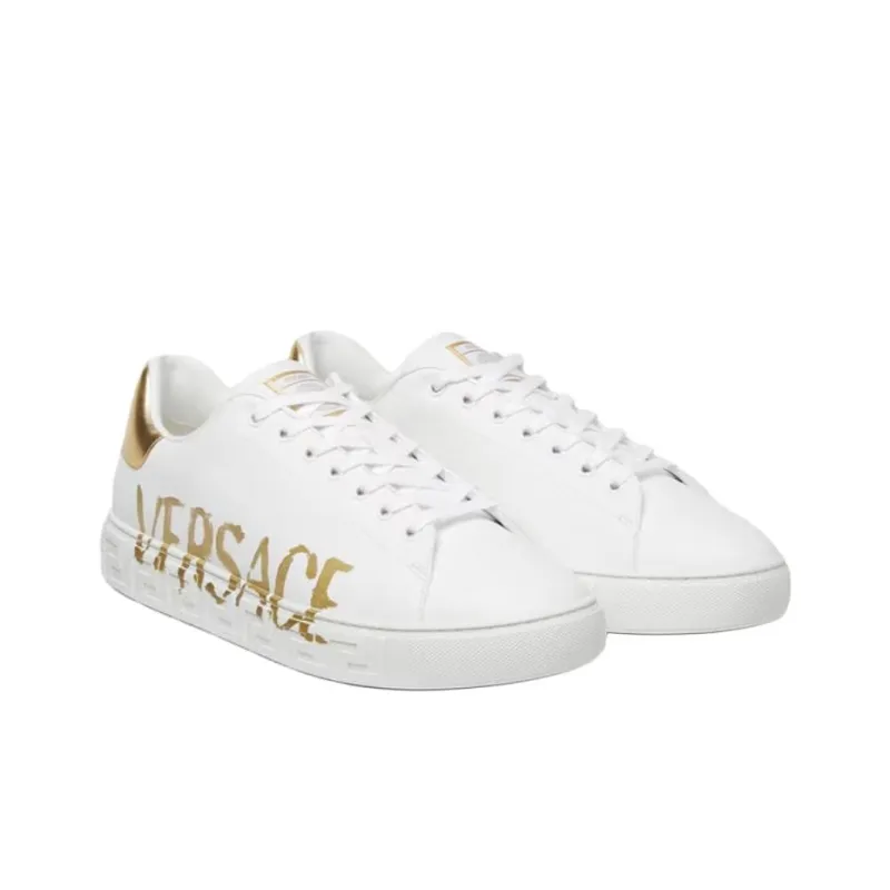 FANSIZHE Greca Low Top Skateboard Shoes Men's White Gold-2