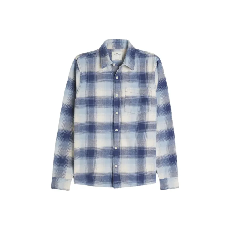 Hollister Shirt Men's Blue Plaid-0