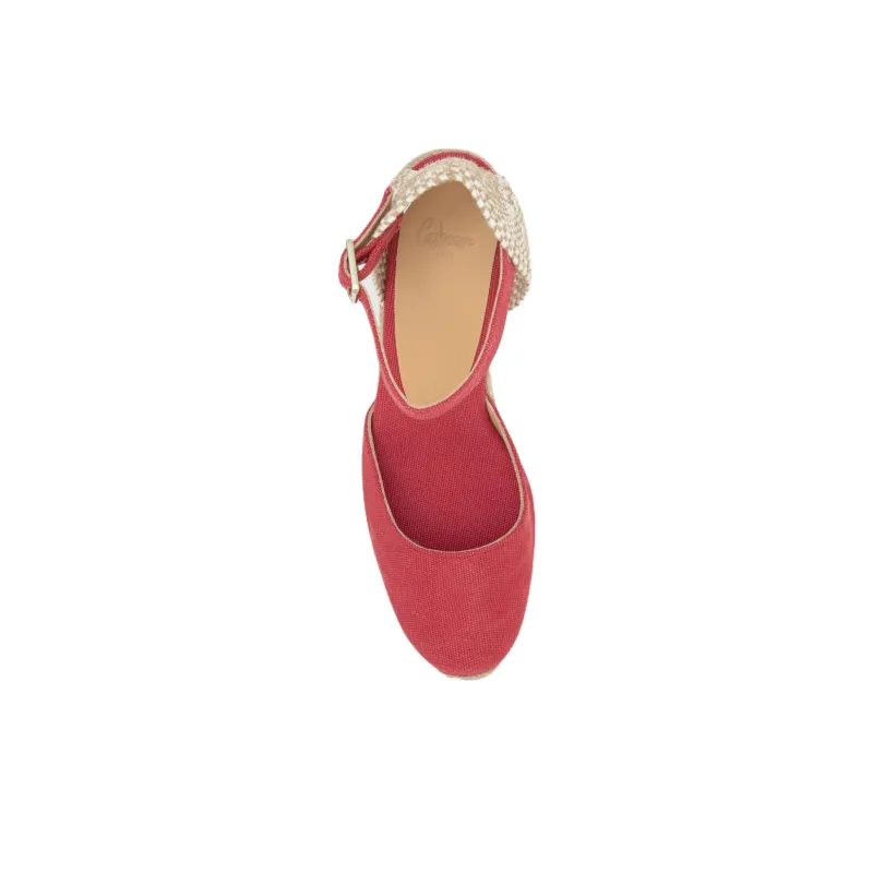 Castañer Carol Wedge Heel High Heels 7cm Women's Red-3