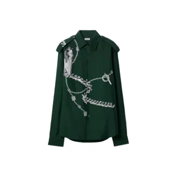 Burberry Knight Accessories-print Silk Shirt